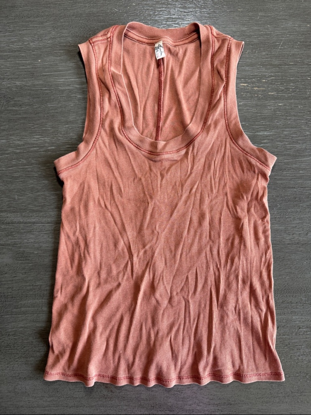 Free People Burnt Orange Ribbed Intimately Tank Top Shirt M - Picture 2 of 9